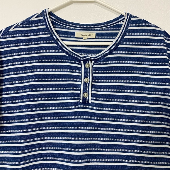 Madewell Ladies Size Large Blue and White Striped Top - Picture 5 of 7